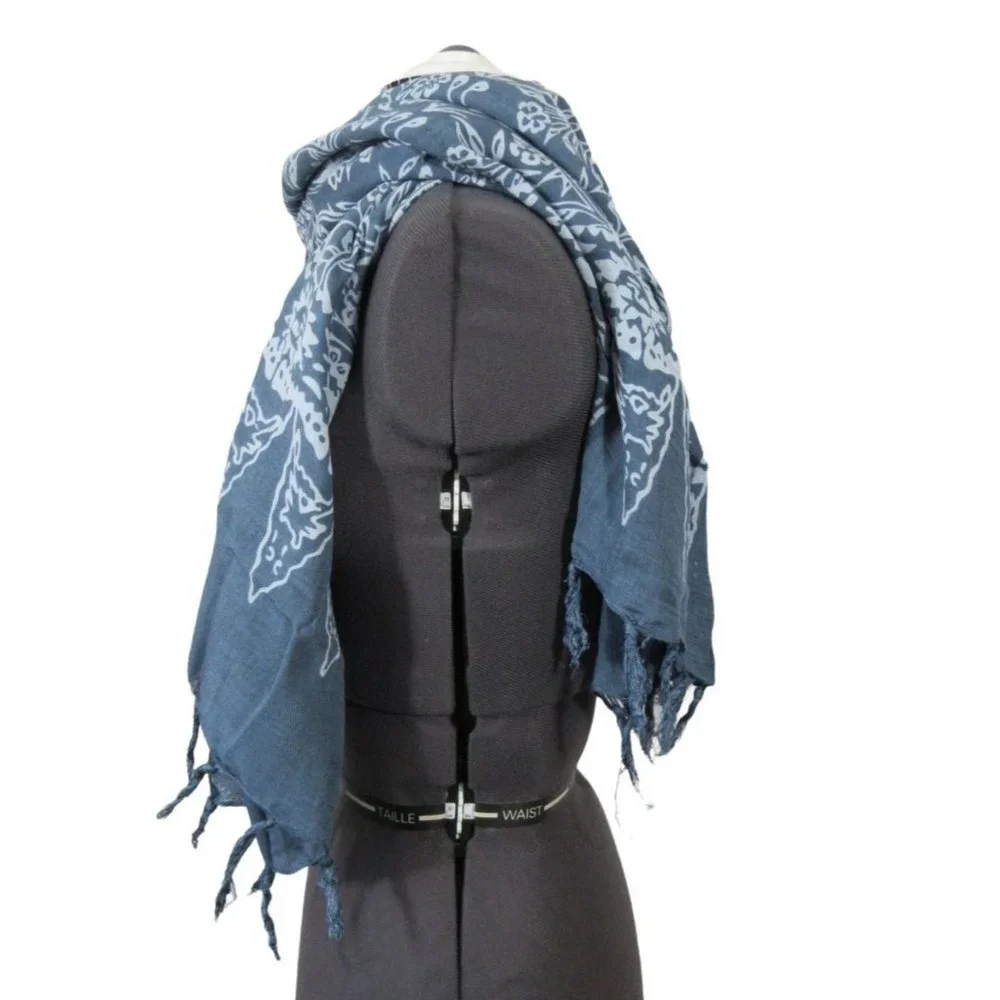 Woven boho floral‎ print fringed lagenlook scarf shawl